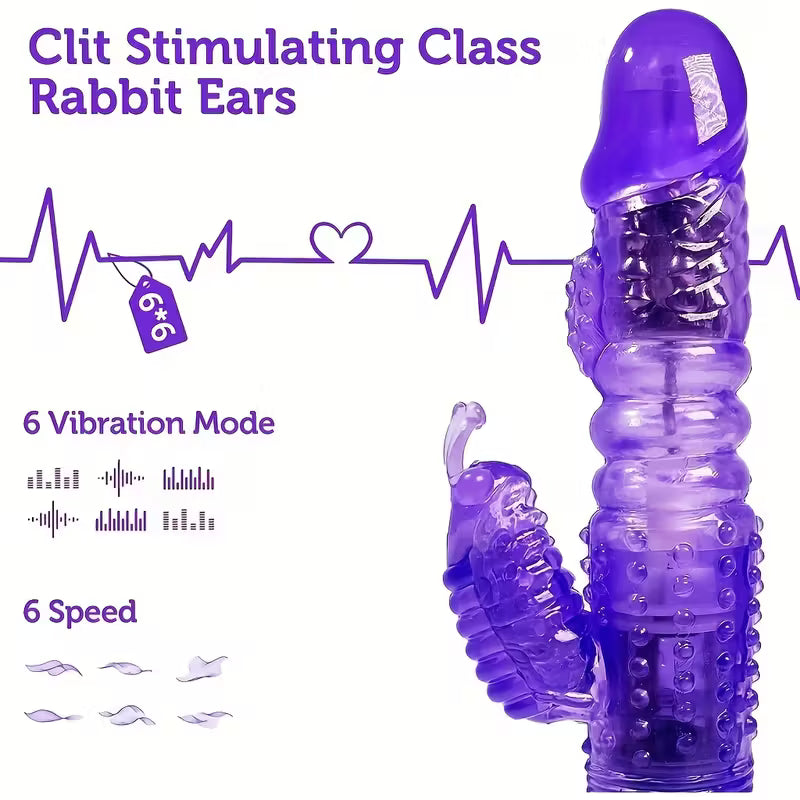 Vibrador Coelho Dildo de Dupla Face
