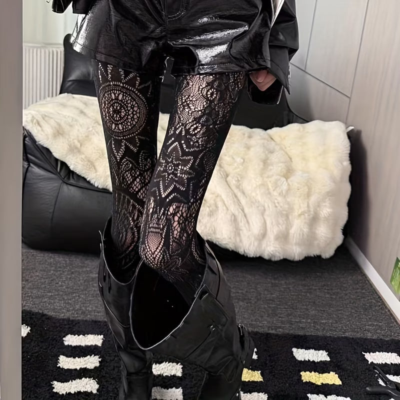Collants pretos rendados