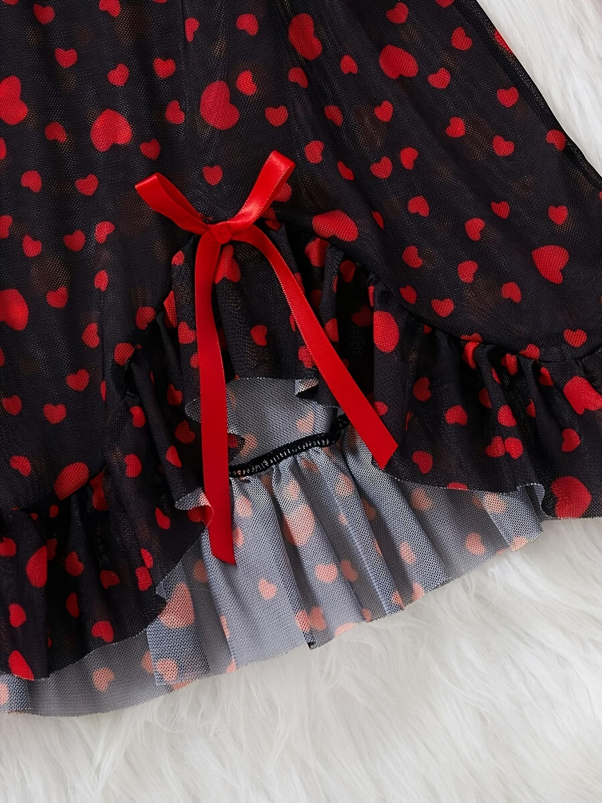 Camisa de dormir preto e vermelho