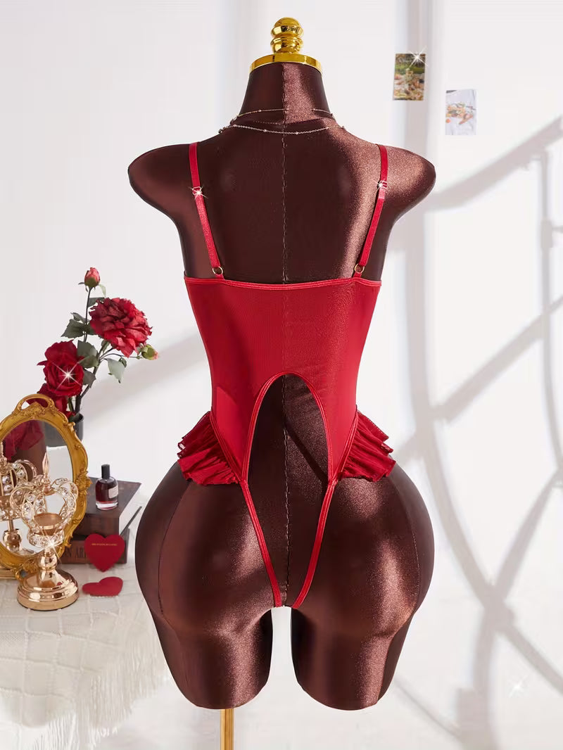 Body vermelho com brilhantes