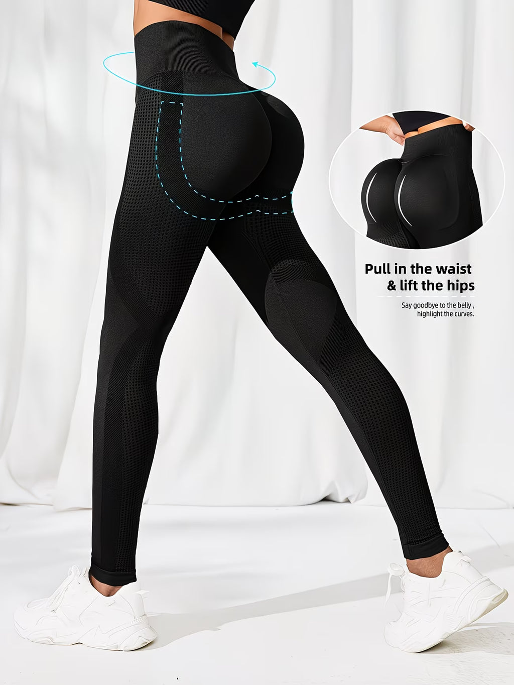Leggings Femininas de Cintura Alta Sem Costura Bordoux tamanho M