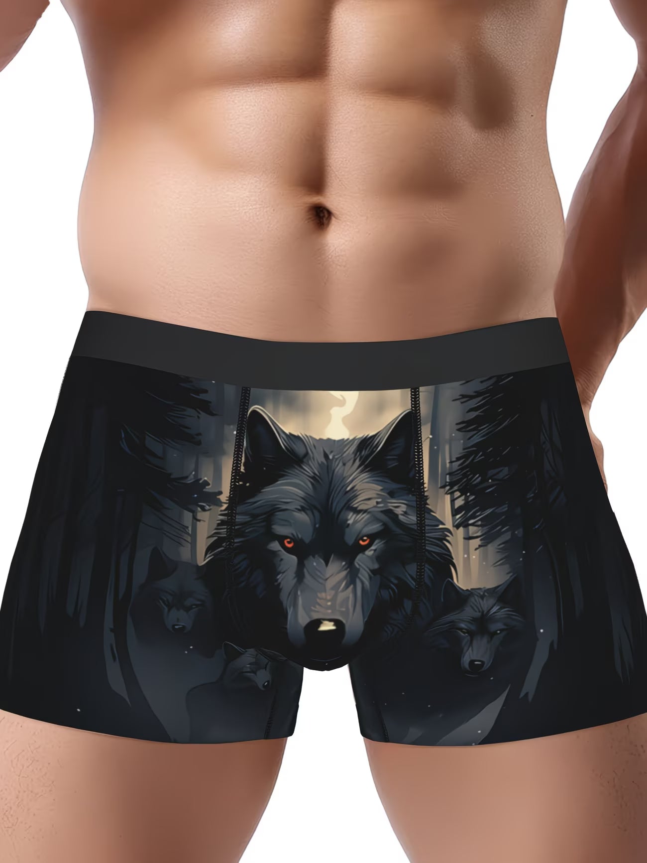 Boxer Masculinas Lobo Selvagem