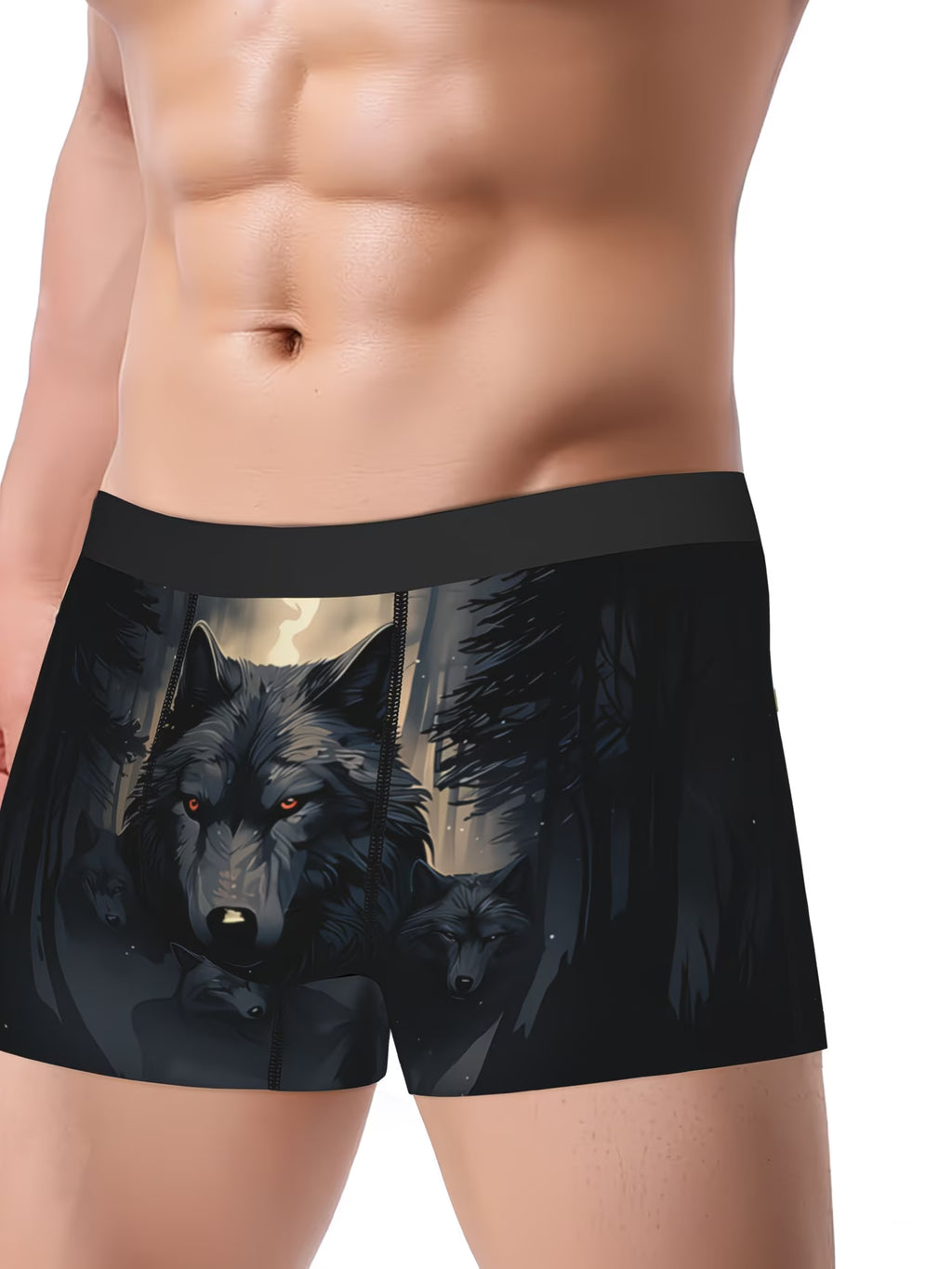 Boxer Masculinas Lobo Selvagem