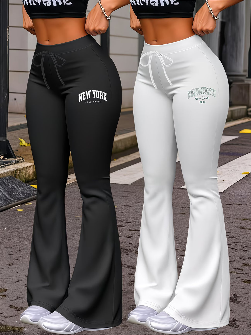 Leggings com  Estampa de Letras NEW YORK & BROOKLYN