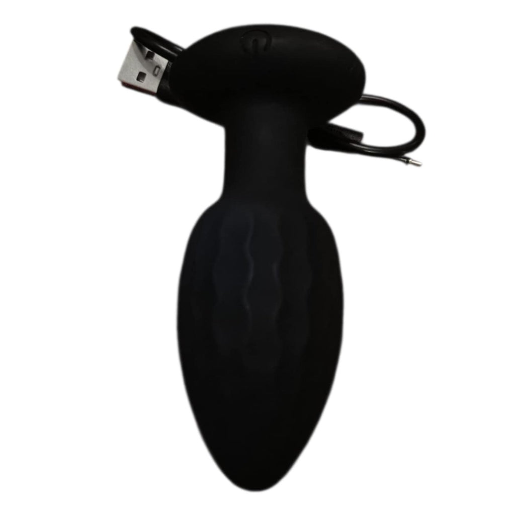 Plug Anal Preto com luz e vibração M