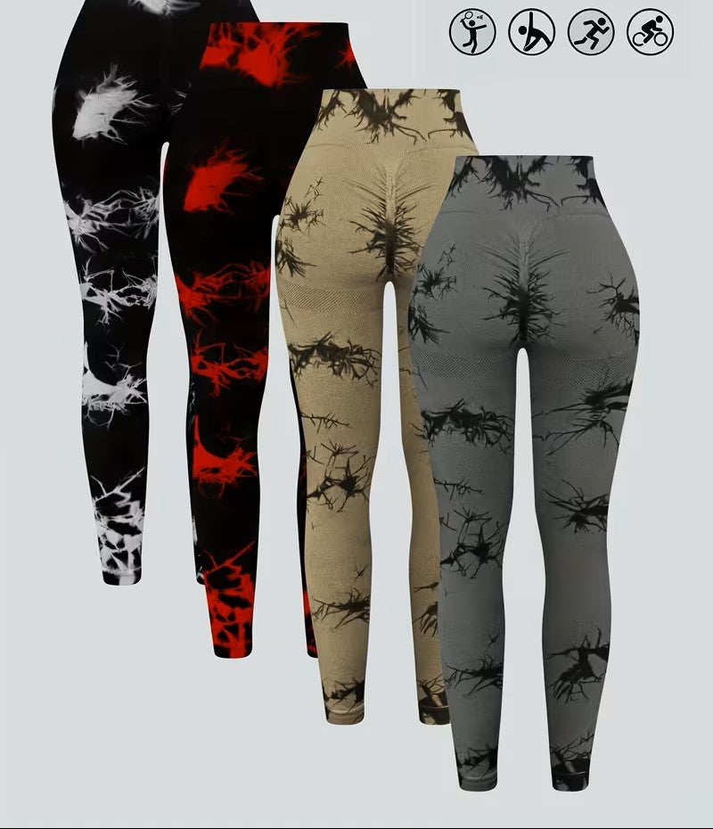 Leggings de Cintura Subida Tie-Dye
