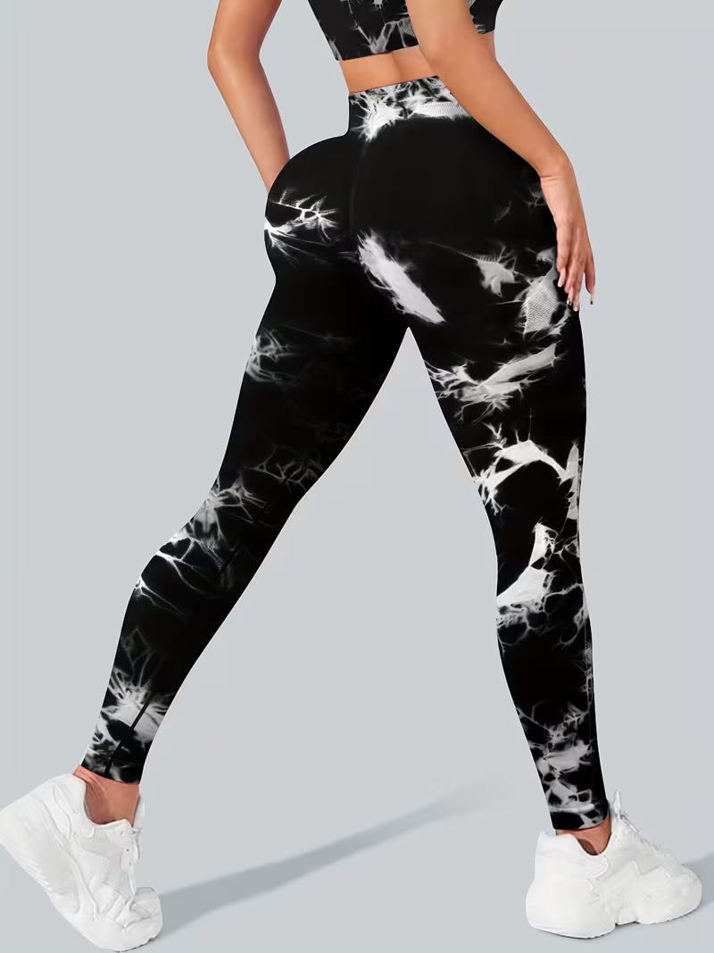 Leggings de Cintura Subida Tie-Dye