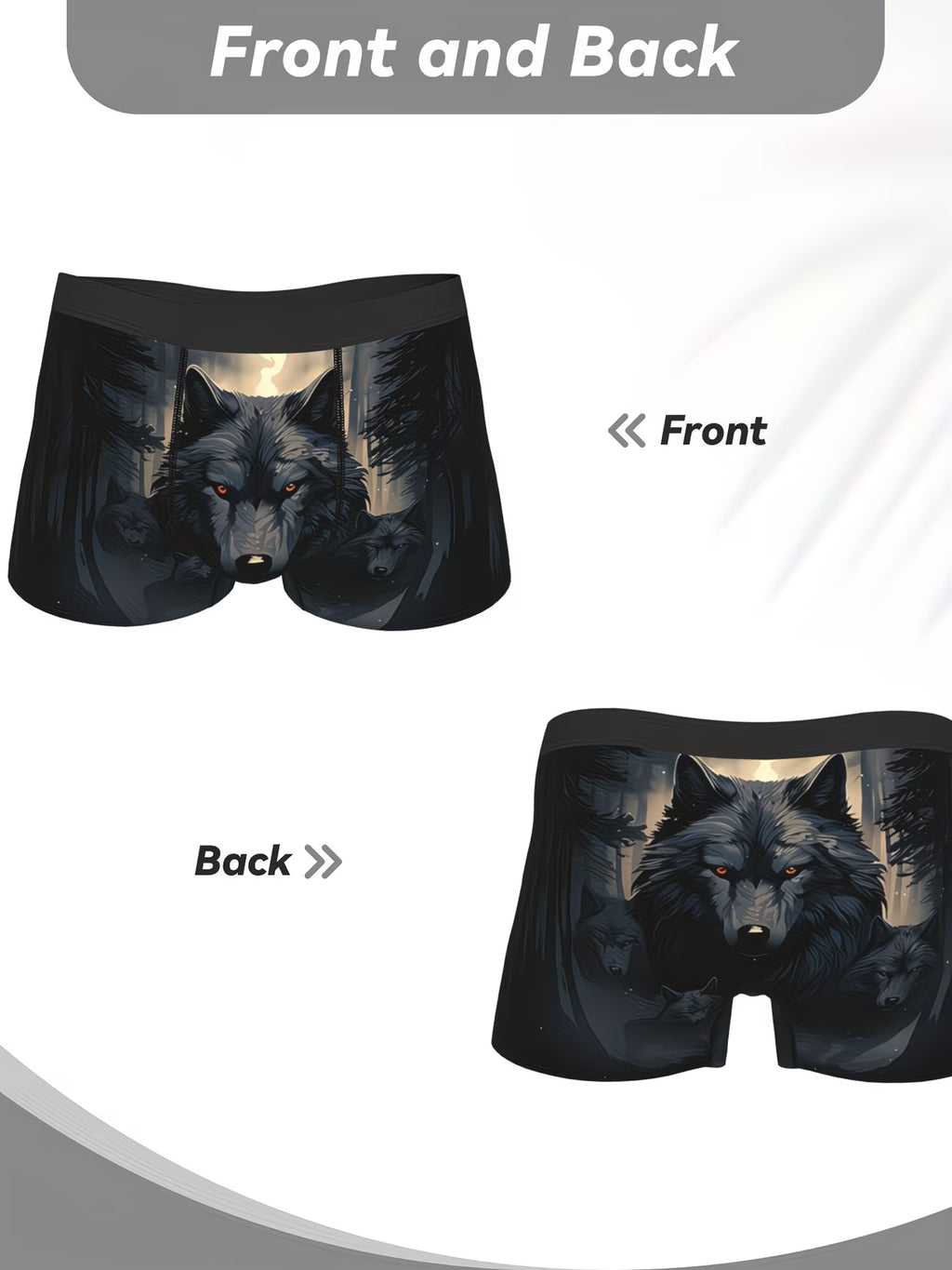 Boxer Masculinas Lobo Selvagem
