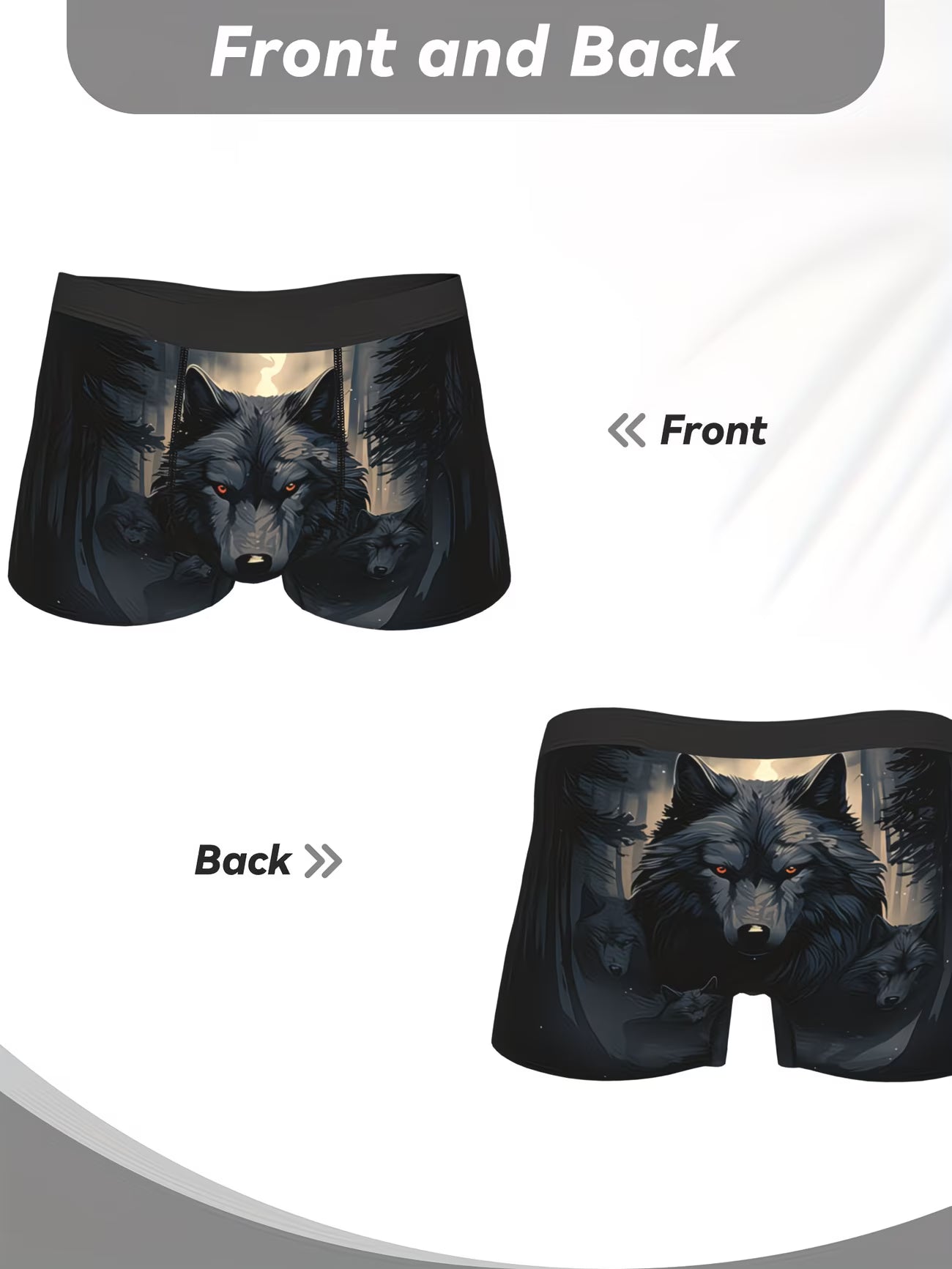 Boxer Masculinas Lobo Selvagem