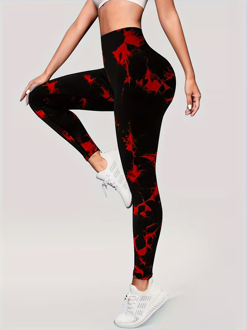 Leggings de Cintura Subida Tie-Dye