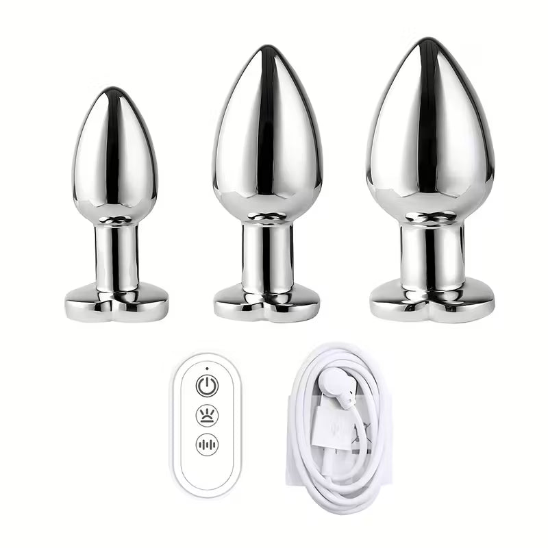 Plug Anal Vibratório Luminoso em Forma de Coração tamanho M
