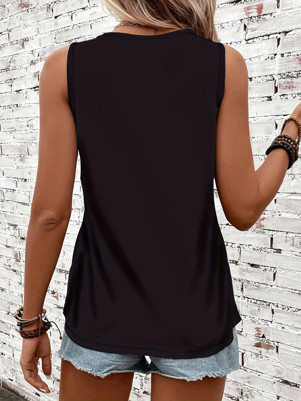 Camiseta Regata de Gola Redonda, Estampa Colorida