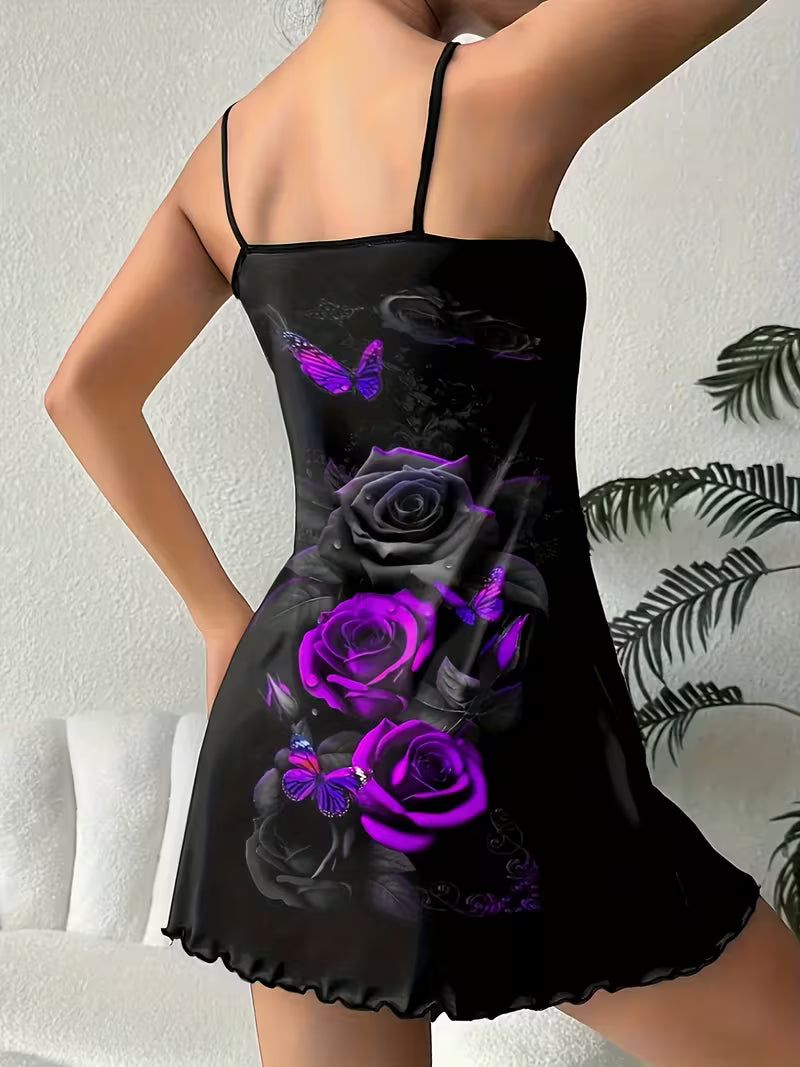 Estilo Gótico, Estampas de Rosa e Borboleta