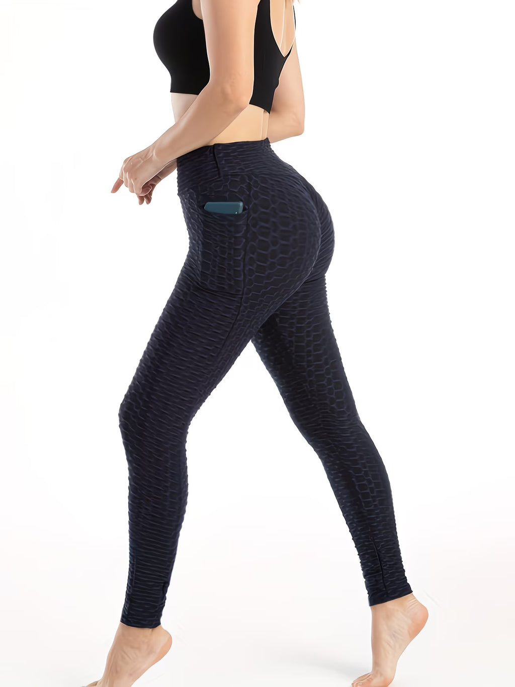 Calças de Yoga Femininas, Leggings Desportivas de Alta Elasticidade tam L