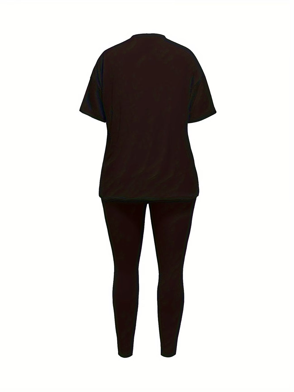 Conjunto de Duas Peças Casual com Gola Redonda e Calça