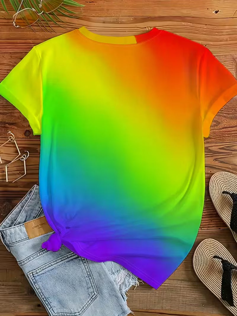 Camiseta com Estampa Gráfica, Manga Curta Gola Redonda