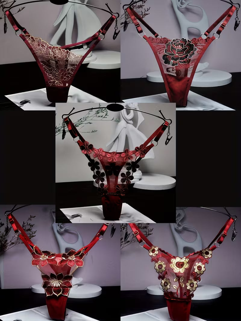 Conjunto de 5 cuecas fio dental ajustáveis