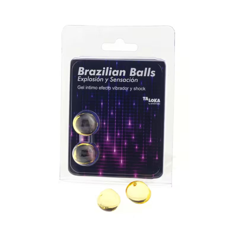 TALOKA - Bolas Brasileiras de Gel com Vibração Excitante e Efeito de Choque, 2 Bolas