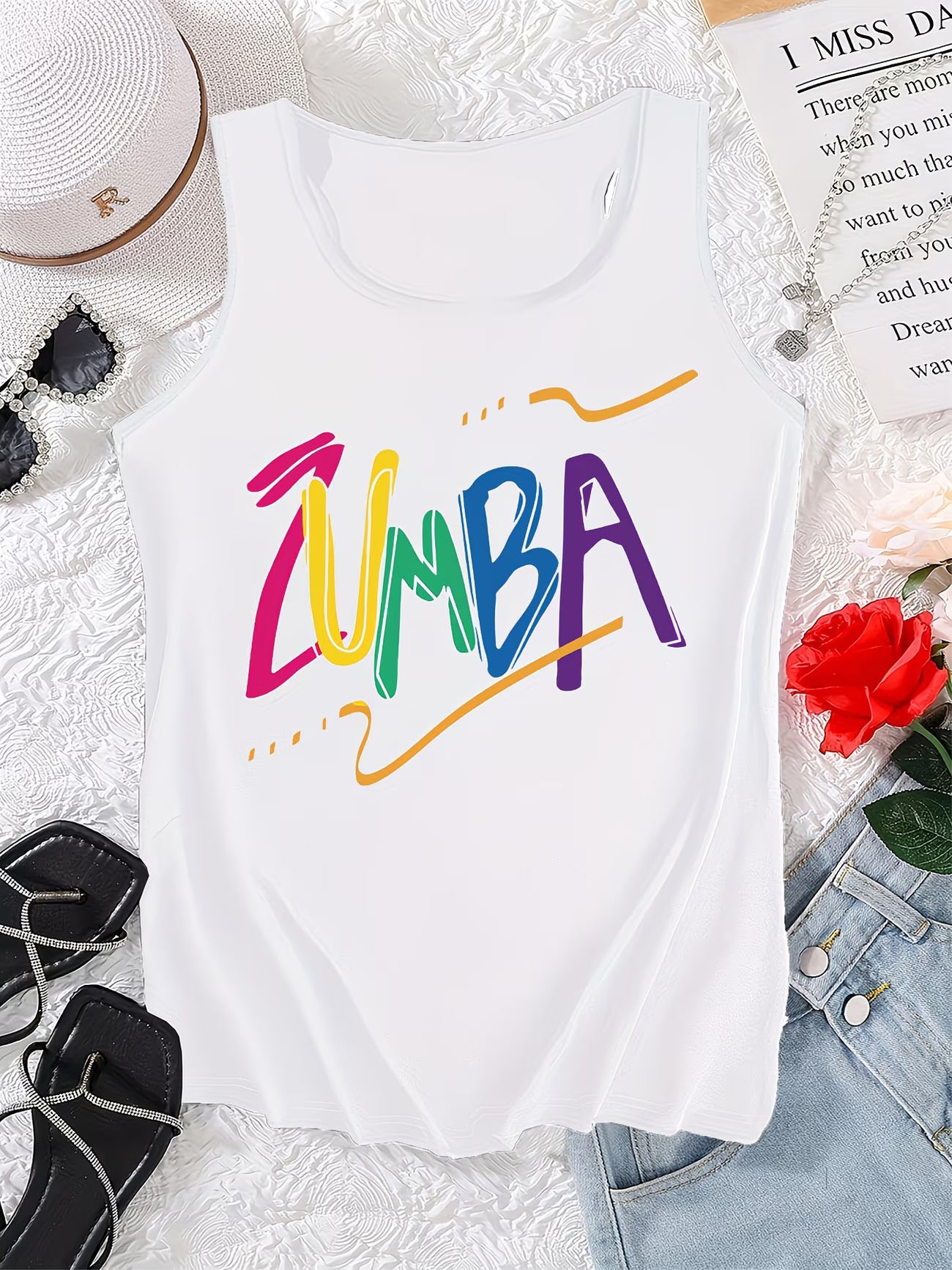 Camiseta Regata Estampada Sem Mangas