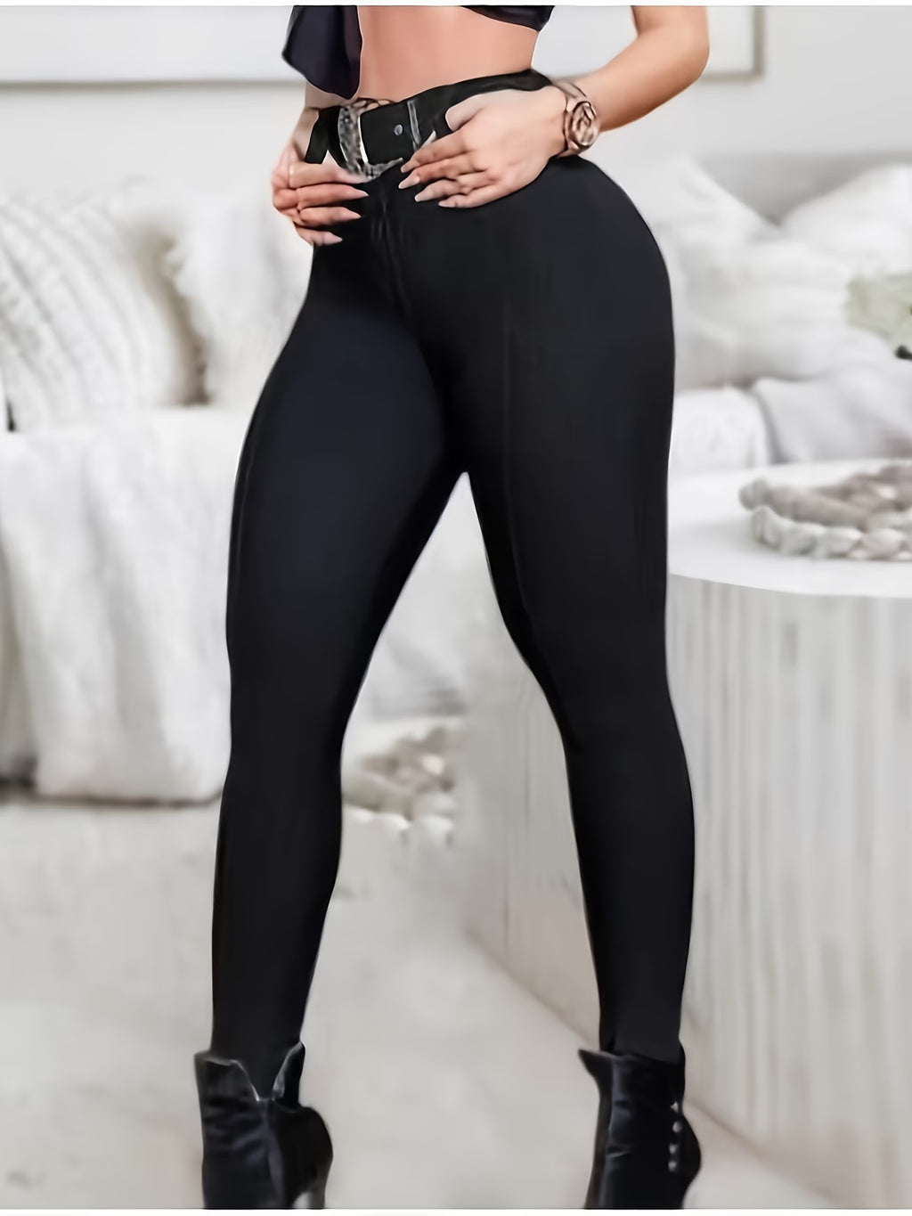 Calças Femininas de Controle de Barriga com Efeito Levanta Bumbum