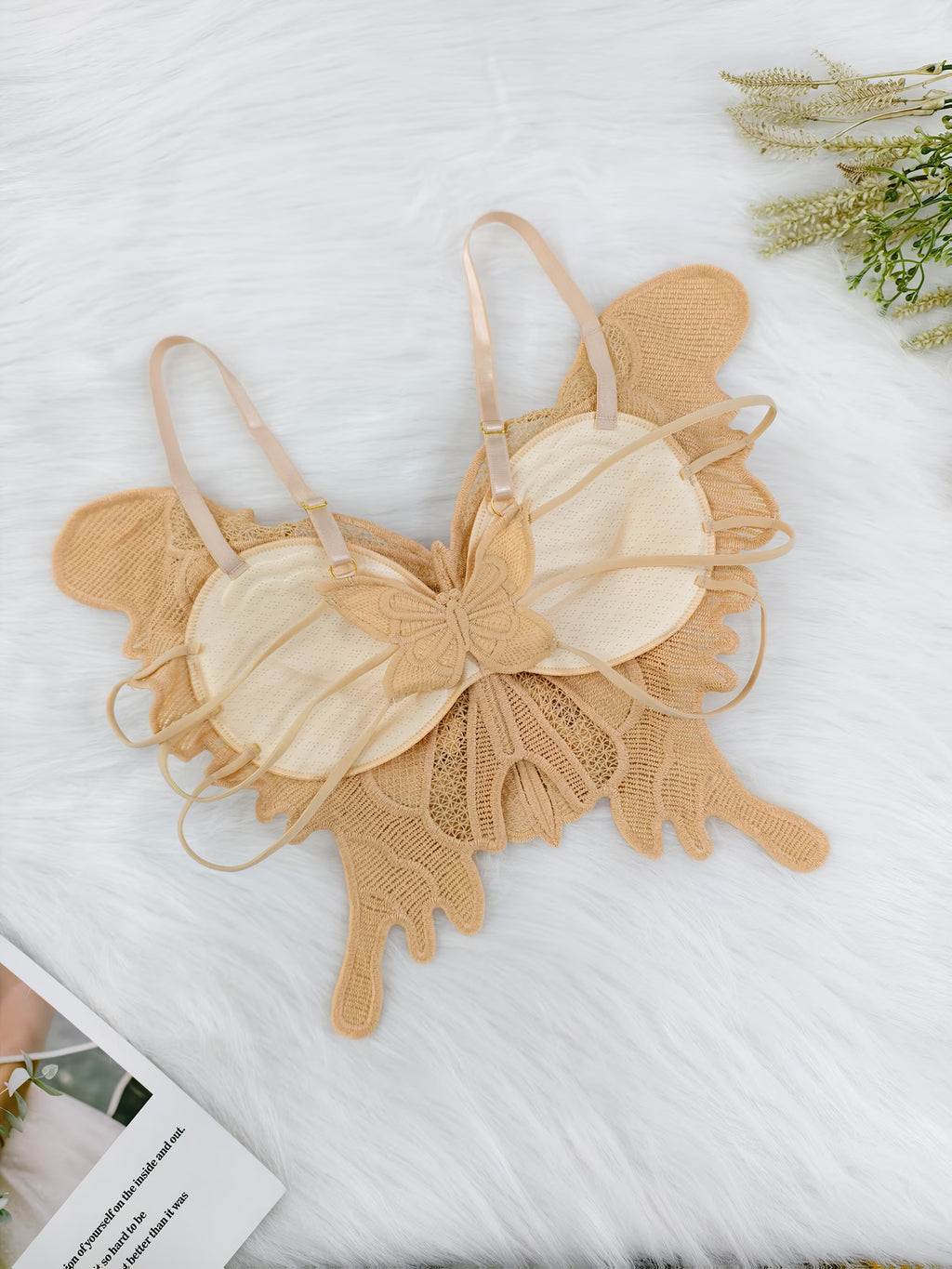 Camisola de Renda para Mulher; Sutiã com Bordado