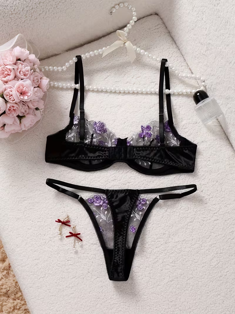 Lingerie Biquíni Transparente Feminina