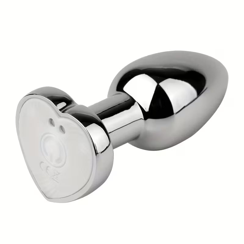Plug Anal Vibratório Luminoso em Forma de Coração tamanho M