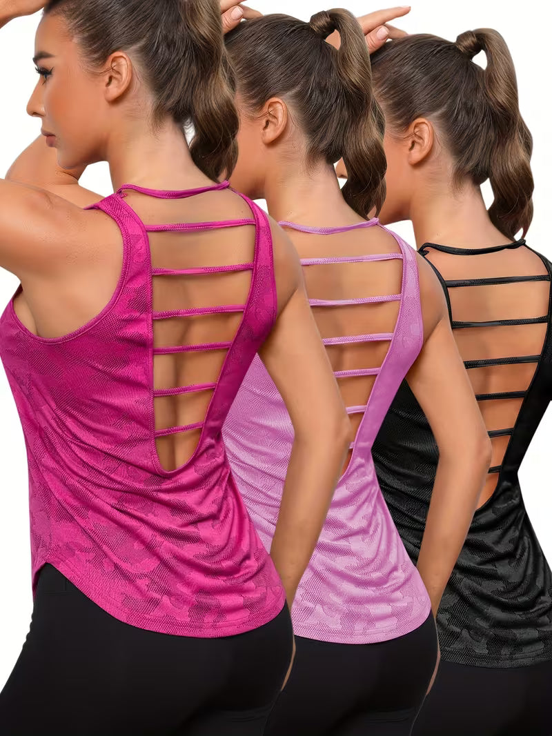 Camiseta Regata Esportiva Feminina com Estampa em Relevo