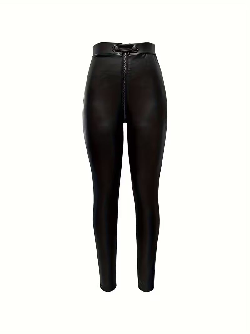 Leggings pretas com fecho a trás