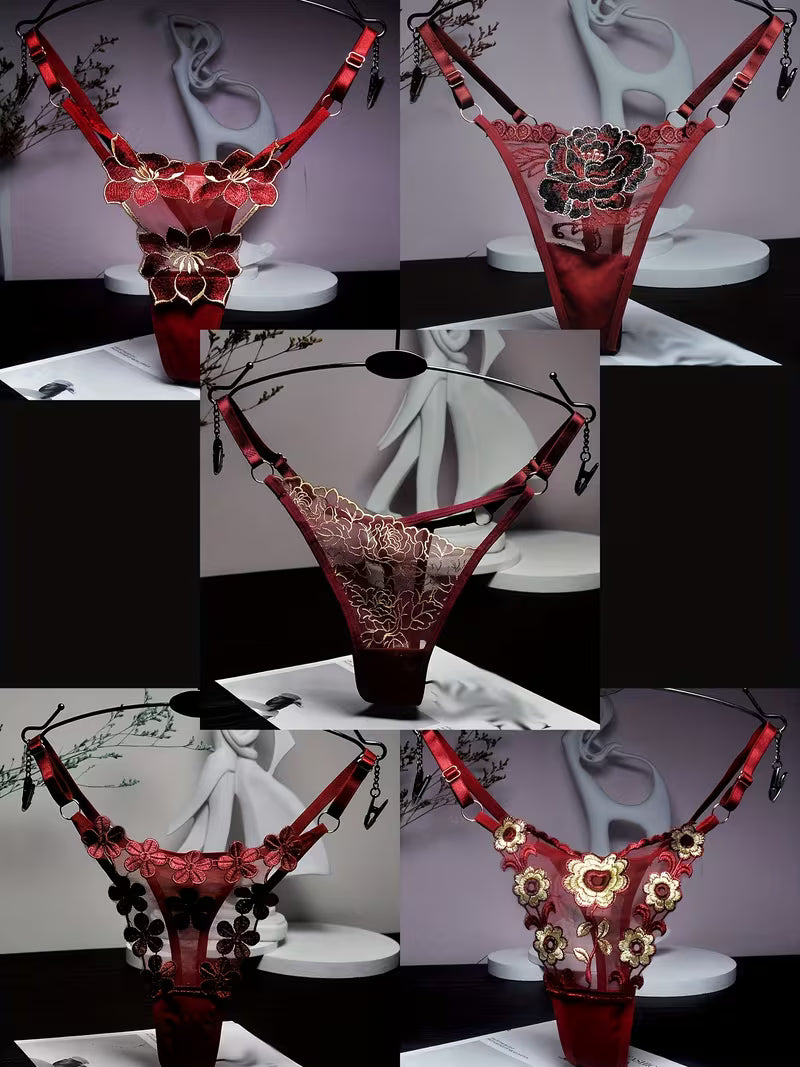 Conjunto de 5 cuecas fio dental ajustáveis