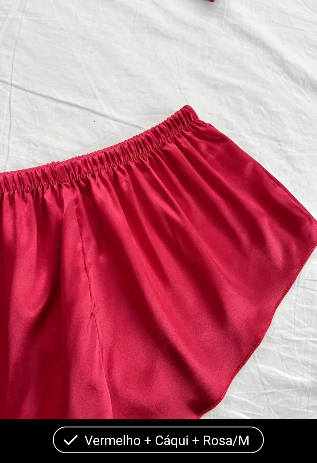 Pijama com calção tipo seda