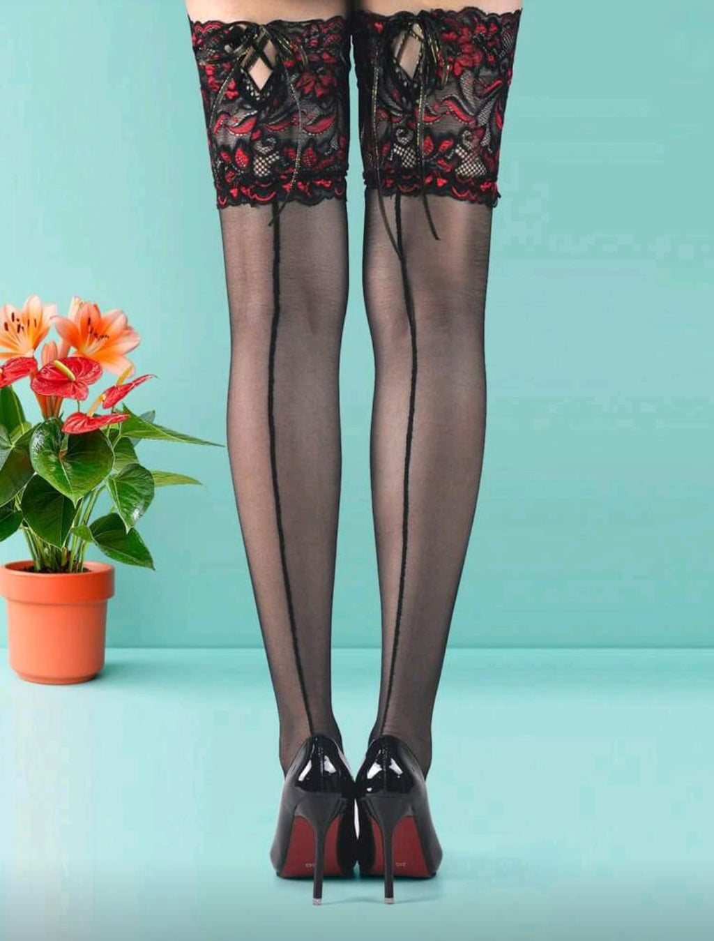 Collants Pretos com laço