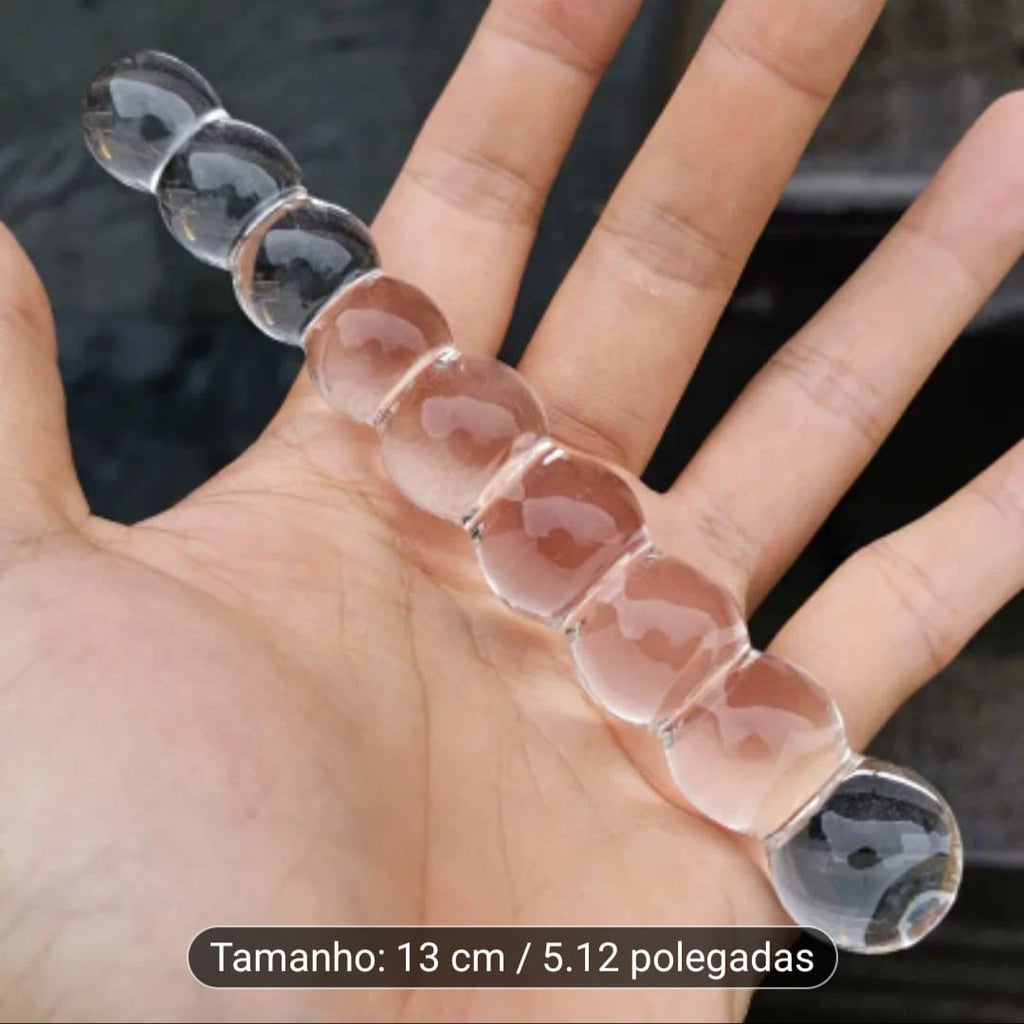 Dildo em vidro com bolas