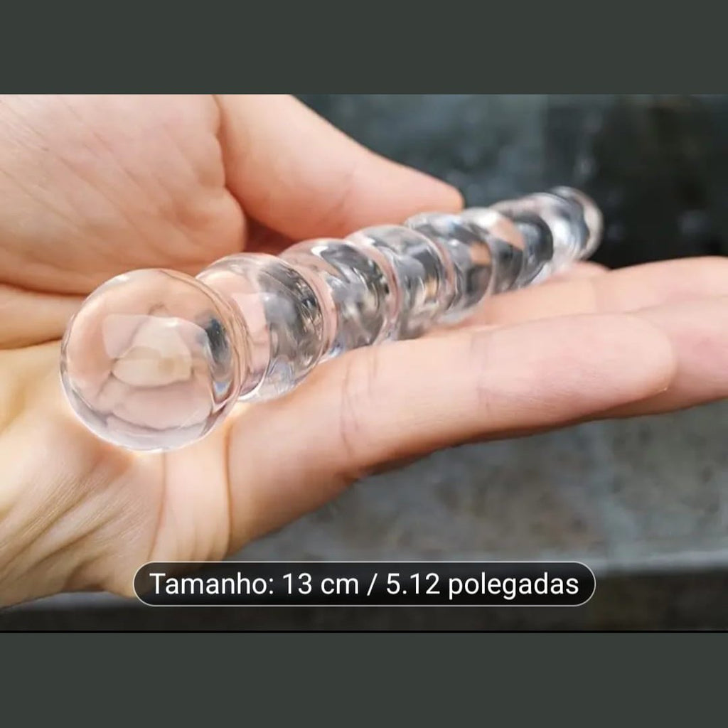 Dildo em vidro com bolas