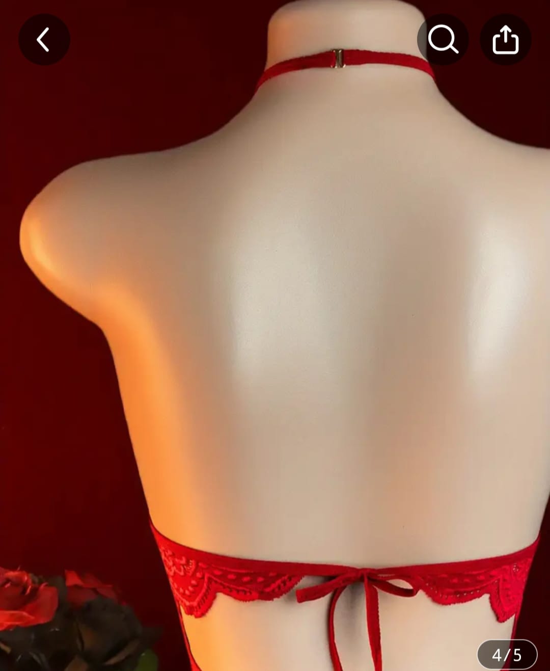 Body vermelho ou preto rendado aberto