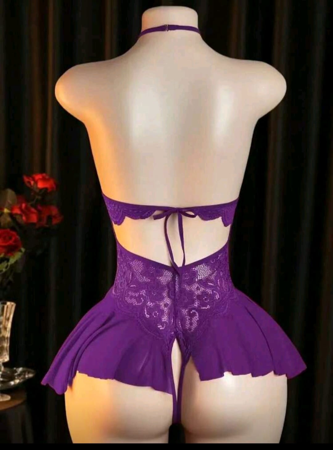 Body roxo rendado