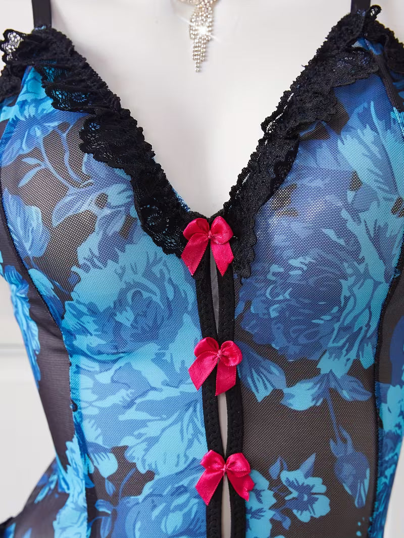 Body azul, preto e apontamentos a vermelho