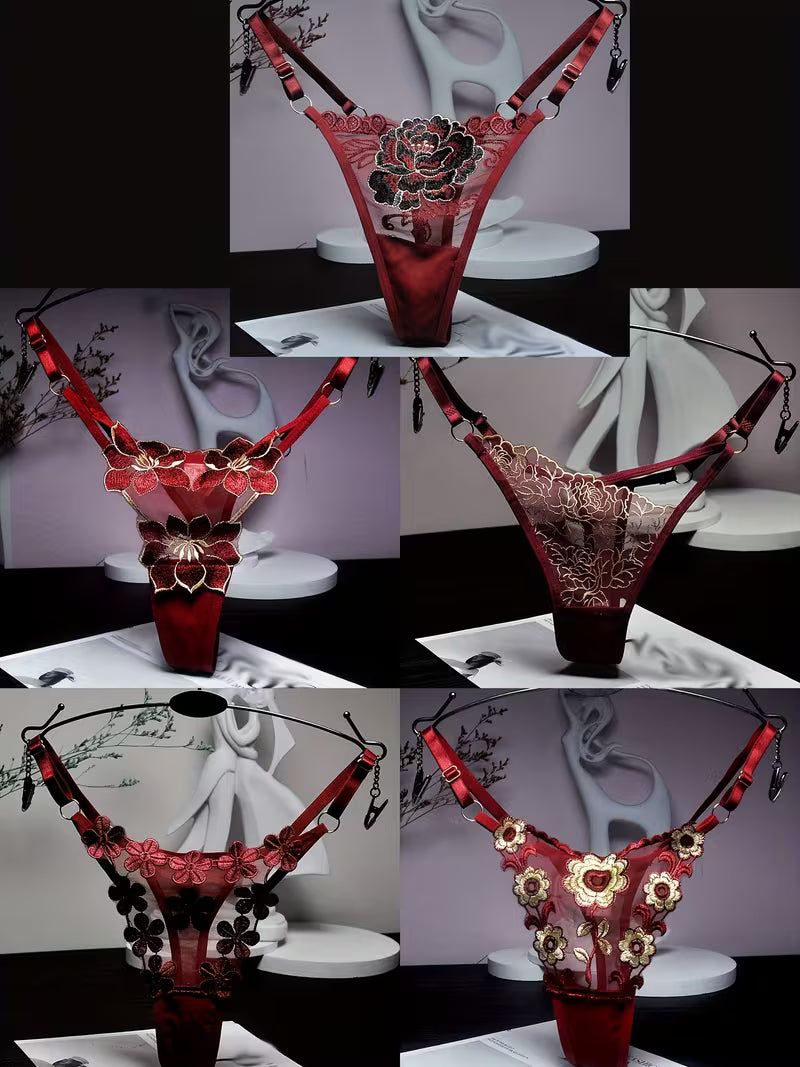 Conjunto de 5 cuecas fio dental ajustáveis