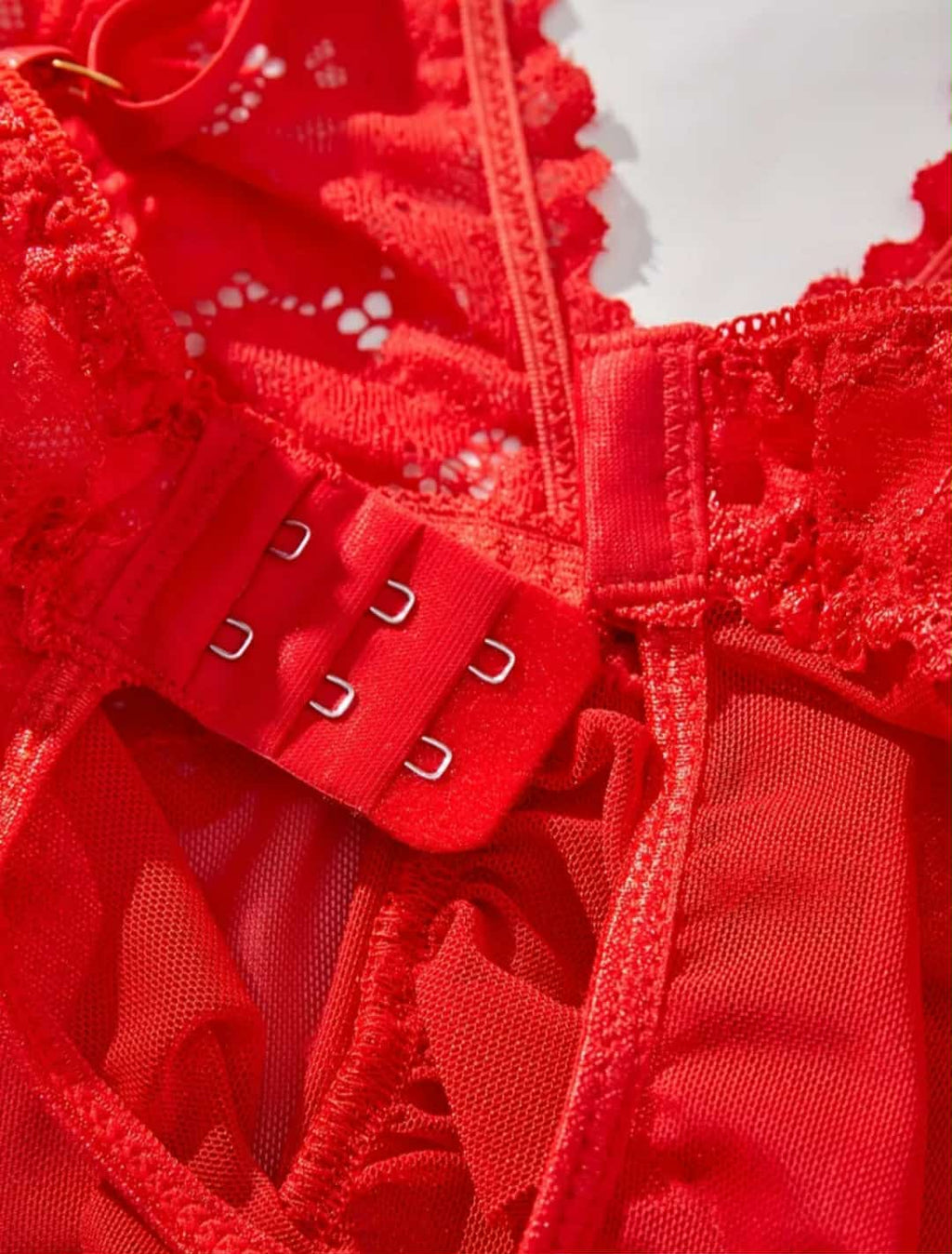 Camisa de dormir com cueca vermelho rendado