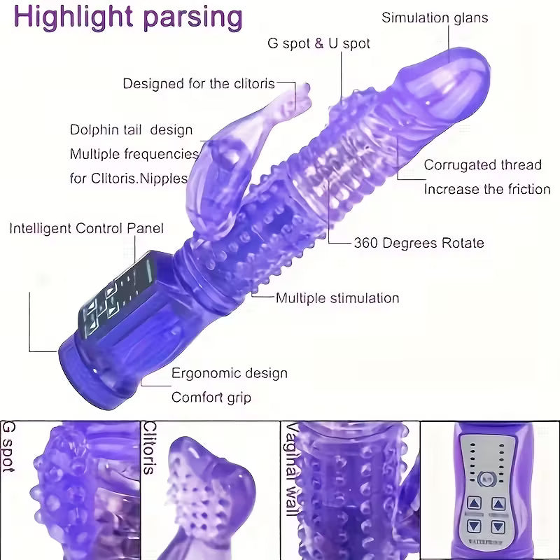 Vibrador Coelho Dildo de Dupla Face