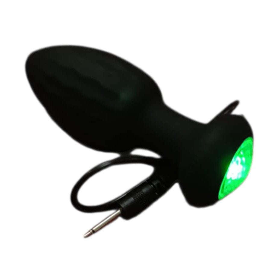 Plug Anal Preto com luz e vibração M
