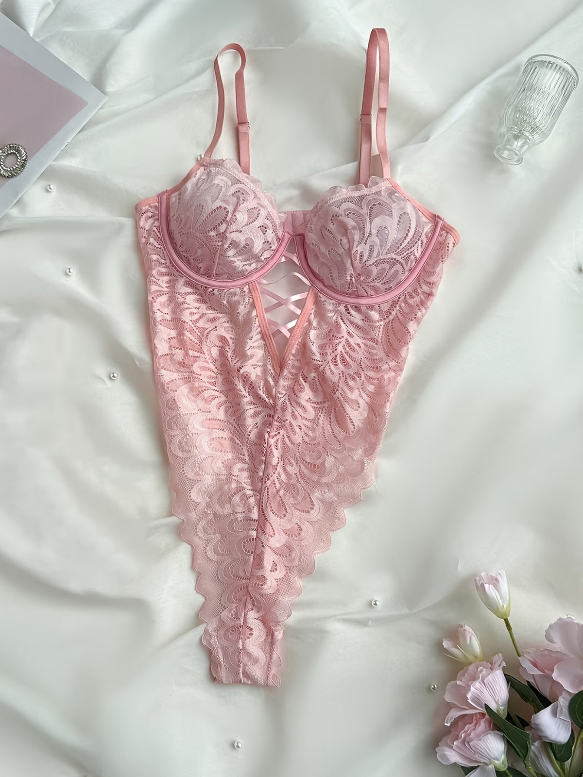 Body rosa rendado