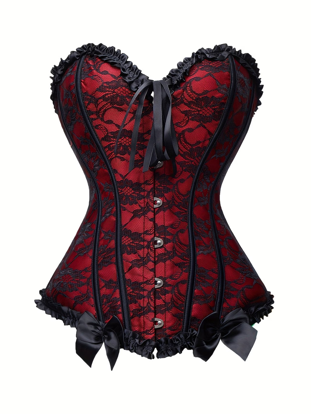 Top Bustier Inspirado no Estilo Vitoriano em Vermelho-Borgonha
