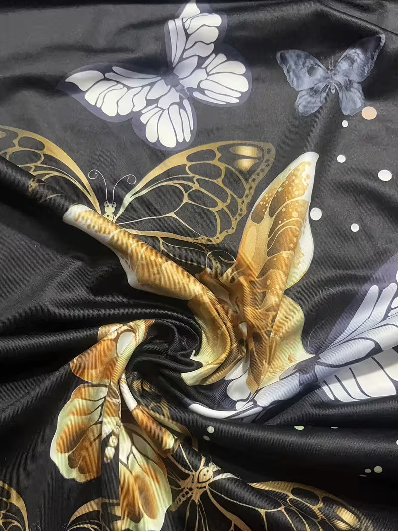 Top sem mangas elegante com estampa de borboleta para mulheres